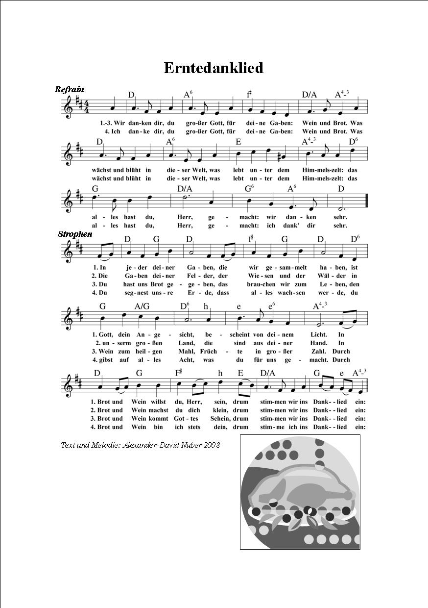 Erntedanklied | Herzlich willkommen auf www.liederkiste.net